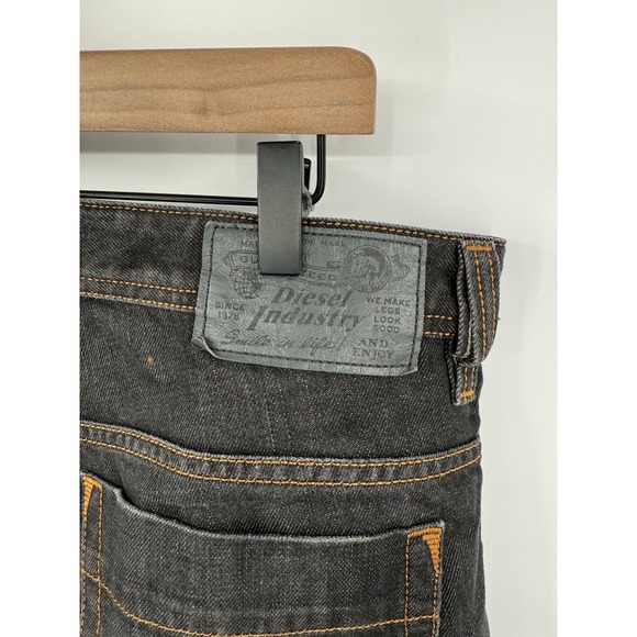 Diesel Jeans Mens 34x32 (Fits 36x29) Faded Black Denim Safado Regular Straight - Picture 4 of 8